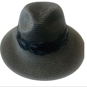 NEW Sunny Hats Black Hat with Feather Trim